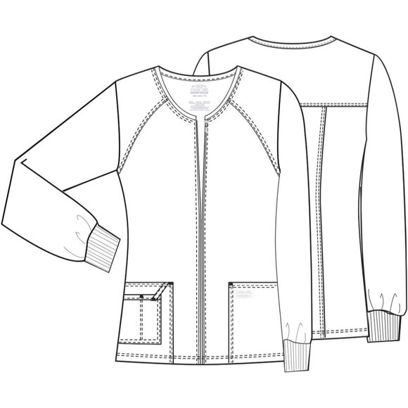 Women's Zip Front Scrub Jacket Soft Breathable Stretch Pockets Nursing Uniform - Picture 7 of 7